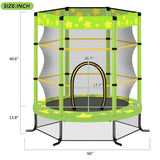 55 Inch Kids Trampoline with Safety Enclosure Net, 4.5FT Outdoor Indoor Trampoline for Kids MS311751AAF
