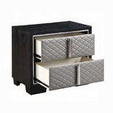 ZNTS Silver and Black 2-Drawer Nightstand B062P209013