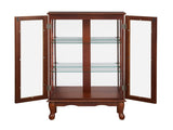 Curio Cabinet Lighted Curio Diapaly Cabinet with Adjustable Shelves and Mirrored Back Panel, 28760961
