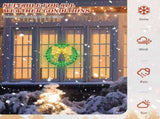 24in Pre-lit Outdoor Christmas Wreath Decoration, Lighted Metal Wreath with Golden Bow, Green and 30783060