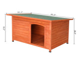 Waterproof Wood Dog House Pet Shelter Natural Wood Color L 86988362
