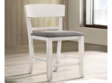 Set of 2 Fabric Padded Counter Height Chairs in White And Gray B016P156812