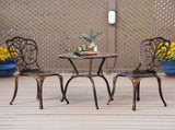 3 PCS Outdoor Bistro Set,Outdoor Patio Set, All-Weather Cast Aluminum Bistro Table Set for Backyard, 68244949