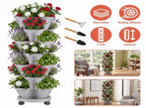 7Tier Vertical Stackable Planter with Rolling Casters, SpaceSaving Stacking Tower with Drainage 80559699