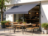98" Manual Retractable Patio Awning, Height Adjustable Sunshade Canopy with Crank Handle, for 88958549