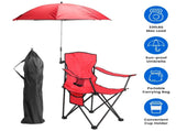 Folding Camping Chair with Detachable 8-Rib Sun Umbrella, 42.13 Inch Canopy Aluminum Alloy Portable 31624420