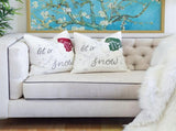 Let It Snow Christmas Throw Pillow 20x20" Square Cotton Cushion with Green Knit Hat Design and B357P609251