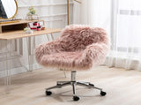 Modern Faux fur home office chair, fluffy chair for girls, makeup vanity Chair 66253460
