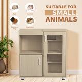 Hamster Cage, Small Animal Cage for Chinchilla/Rat, 4-Tier Guinea Pig Cage Wood with Acrylic W1850P168642