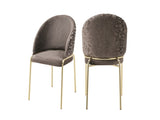 Onyx Modern Style 2PC Chairs made with Velvet fabric and Gold coated metal Legs -Dark Gray B009P332651