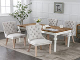 Modern, High-end Tufted Solid Wood Contemporary Flax Upholstered Dining Chair with Wood Legs 71781162