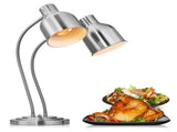 US Standard HT-222 110V 500W Commercial Food Heating Lamp, Silver Stainless Steel Vertical Electric 67509702