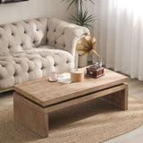 Natural Wood Living Room Table Versatile Coffee Table 2-Tiered Wood Tabletop Table 47.6" L 23.6" W W2729P198991