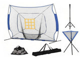 Blue Portable Baseball Practice Net Set with 7.5x7ft Catcher Net Ball Caddy Batting Tee - Hitting 51140326