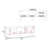 Vulcan 63" Wide Tv Stand with One Cabinet, Three Open Shelves, Cable Management, Living, Tv B200P253754