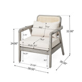 Outdoor Acacia Wood Patio Club Chair, Patio Furniture,Waterproof Thick Cushion Deep Seating for N780P171149G