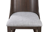 2pc Mid-Century Modern Upholstered Dining Chair Barrel Back Brown Walnut Finish Wooden Dining Room B011P263741