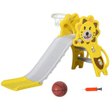 Yellow Toddler Slide for Indoors with Basketball Hoop 04628273