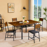 Folding Dining Table, 1.2 inches thick table top, for Dining Room,iving Room, Rustic Brown, 63.2'' W1162104704