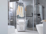 Laundry Hamper, 2-Tier Sorter with Hanging Bar and Removable Rolling Baskets, Stackable Storage Cart 61576787