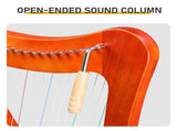 15-string portable solid mahogany harp, mahogany color, with padded padding, extra strings, 69498319