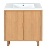 30" Bathroom vanity Set with Sink, Combo Cabinet, Bathroom Storage Cabinet, Solid Wood Frame WF319594AAA