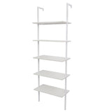 5-Layer Wall-Mounted Density Board Iron Display Rack 24.02*12.01*72in White Panels White 43699080