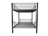 Iron Bed Bunk Bed with Ladder for Kids Twin Size Black 98932878