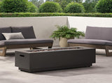 40" Outdoor 50,000 BTU Rectangular Iron Propane Fire Pit, Dark Grey 62836.00BRN-50K