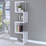 White and Chrome 4-tier Bookcase B062P145510