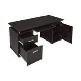 Computer Desk with 2 Drawers and Cabinet in Cappuccino B016P162591