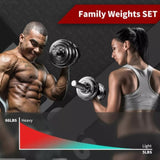 Adjustable Dumbbell Set Home Gym Cast Iron Barbell Sets with Carry Box 66lbs Office Bedroom Workout T3060P288487