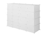 4-layer 16 Cube Organizer Stackable Plastic Cube Storage, Plastic Steel Wire with 3 Clothes Rails, 59827635