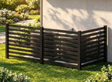 3Panel Solid Fir Wood Outdoor Privacy Screen, NoDig Air Conditioner Cover Fence with Ground 07398632