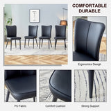 Modern Black PU Chair Set - Two Pieces, The backrest has a vertical and smooth line design.Black W1151P268764