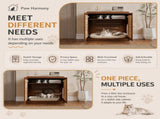 Walnut HollowCarved Cat Litter Box Enclosure Cabinet, MultiPurpose Sideboard with Vent & Large Cat W2557P480150