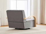 30.7"W Upholstered 360&deg Swivel Accent Chair with Solid Wood Armrests and Comfy Channel Tufted W3118P339625