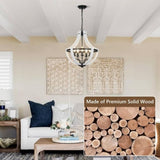 5-Light White Wood Chandeliers W2738P242329