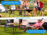 Portable Folding Outdoor Table, Dual Height Adjustable Camping Table with NonSlip Feet, 8.04 lbs 85964229