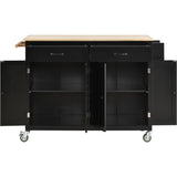 Kitchen Island Cart with Solid Wood Top and Locking Wheels,54.3 Inch Width,4 Door Cabinet and Two WF286911AAB