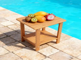 Wood Side Table, Minimalist Wood-Grain Imitation Wood Side Table for Pool Beach Patio Lawn Teak 71324896