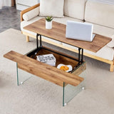 43.3-inch coffee table height-adjustment function combines rustic style W1512P316350