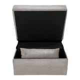 ZNTS Modern Lift Top Storage Bench with Pull-out Bed 1pc Brownish Gray Velvet Tufted Solid Wood Furniture B011P170006