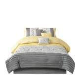 Embroidered 7 Piece Comforter Set Yellow King B03596981