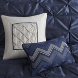 7 Piece Tufted Comforter Set Navy King B03596832