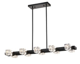Rectangle Chandelier for Dining Room, 8-Light Black Farmhouse Linear Pendant Light Fixture, Modern W1592P232225
