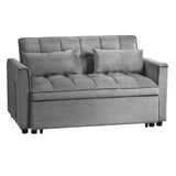 Modern Velvet Loveseat Futon Sofa Couch Pullout Bed, Small Love Seat Lounge Sofa w/Reclining T3411P309627