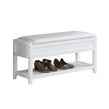 ZNTS Rouen Seating Bench with Shoe Storage, White T2574P164221