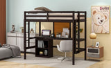 ZNTS Twin size Loft Bed with Desk and Writing Board, Wooden Loft Bed with Desk & 2 Drawers Cabinet 41615218