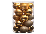 Gold Plastic Holiday Christmas 3" Shatterproof Ornament Set, 20 Count 01690859